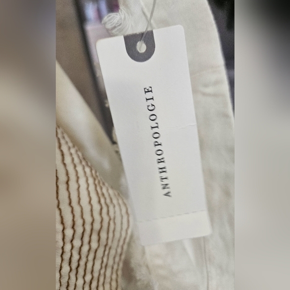 ANTHROPOLOGIE PILCRO Cream cotton contasting stich Cutout Midi Dress. XS NWT - Picture 5 of 14